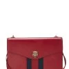Gucci Red Leather Web Animalier Chain Shoulder Bag