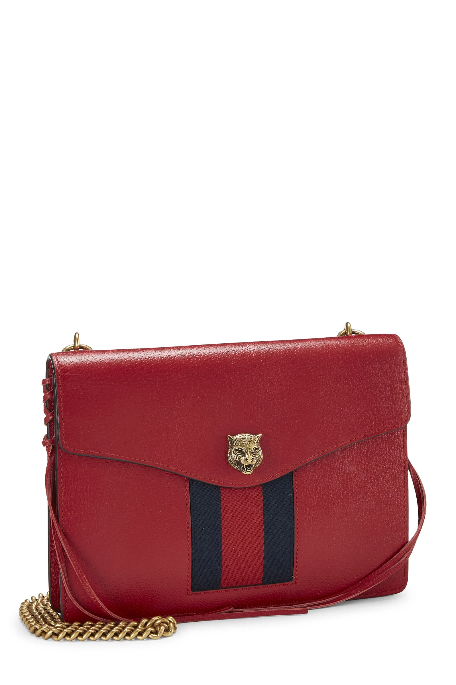 Gucci Red Leather Web Animalier Chain Shoulder Bag 2 Gucci Red Leather Web Animalier Chain Shoulder Bag - Image 2