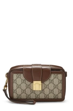 Gucci Original GG Supreme Canvas Clasp Closure Bag Mini