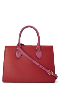 Gucci Pink & Red Leather Top Handle Tote -Fashion clothing QFBANU1LMB002 4