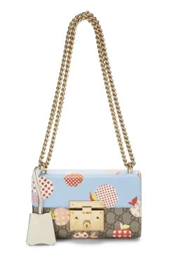 Gucci Multicolor GG Supreme Canvas Apple Padlock Shoulder Bag Small