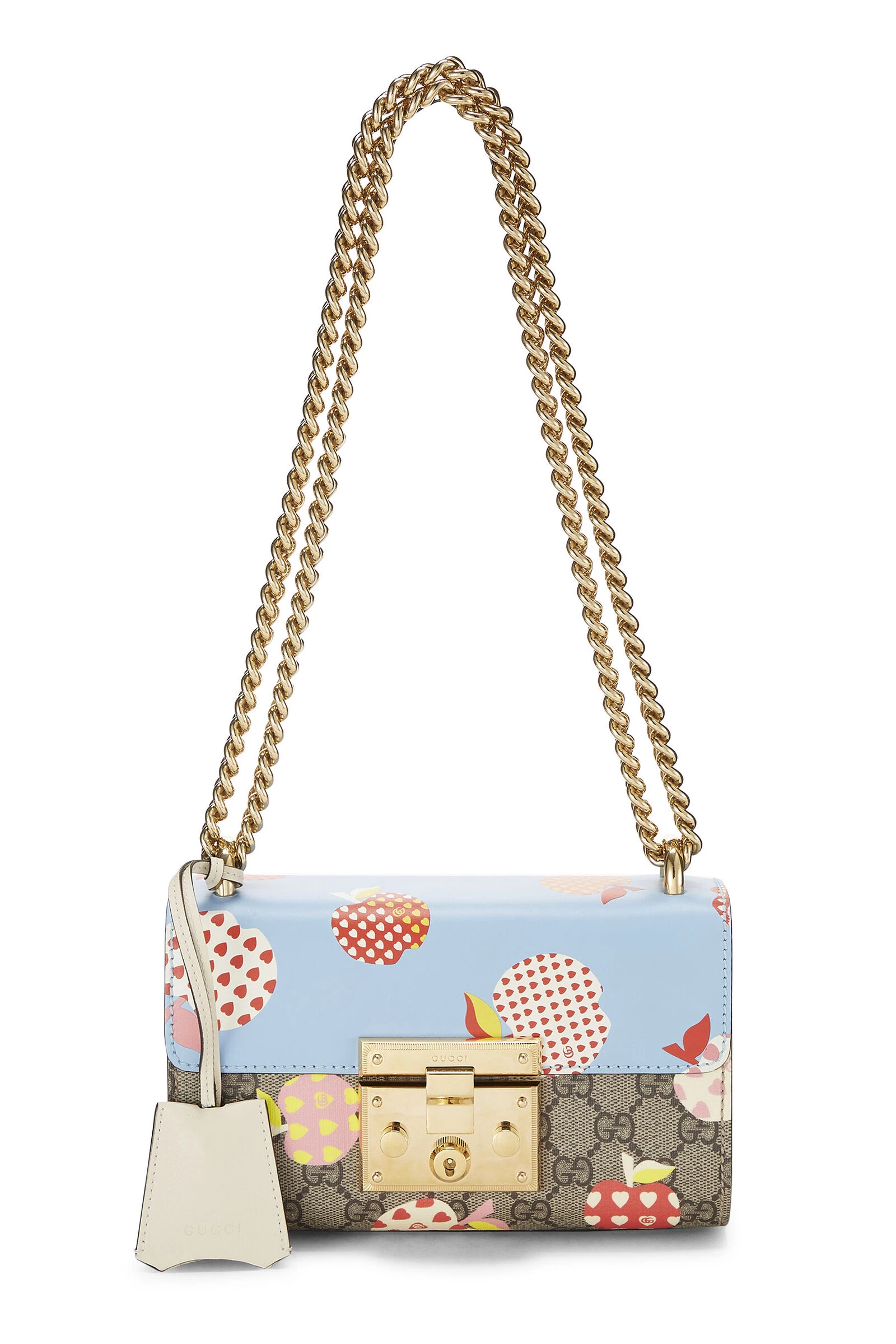 Gucci Multicolor GG Supreme Canvas Apple Padlock Shoulder Bag Small 1 Gucci Multicolor GG Supreme Canvas Apple Padlock Shoulder Bag Small