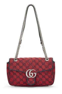 Gucci Red GG Canvas Marmont Shoulder Bag Small