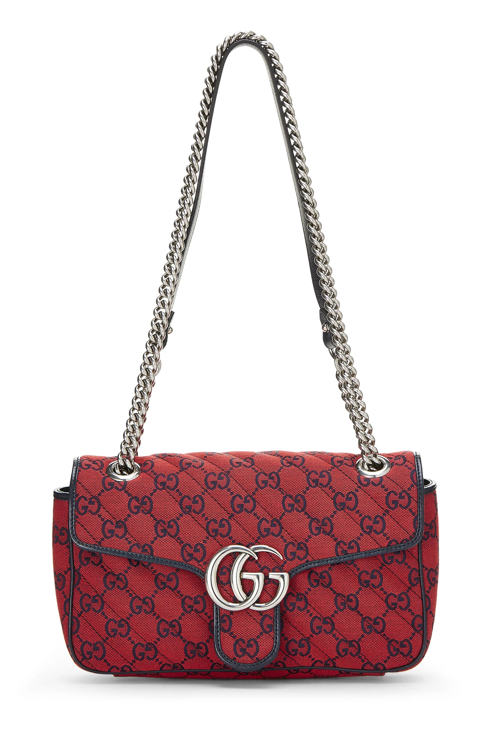Gucci Red GG Canvas Marmont Shoulder Bag Small 1 Gucci Red GG Canvas Marmont Shoulder Bag Small