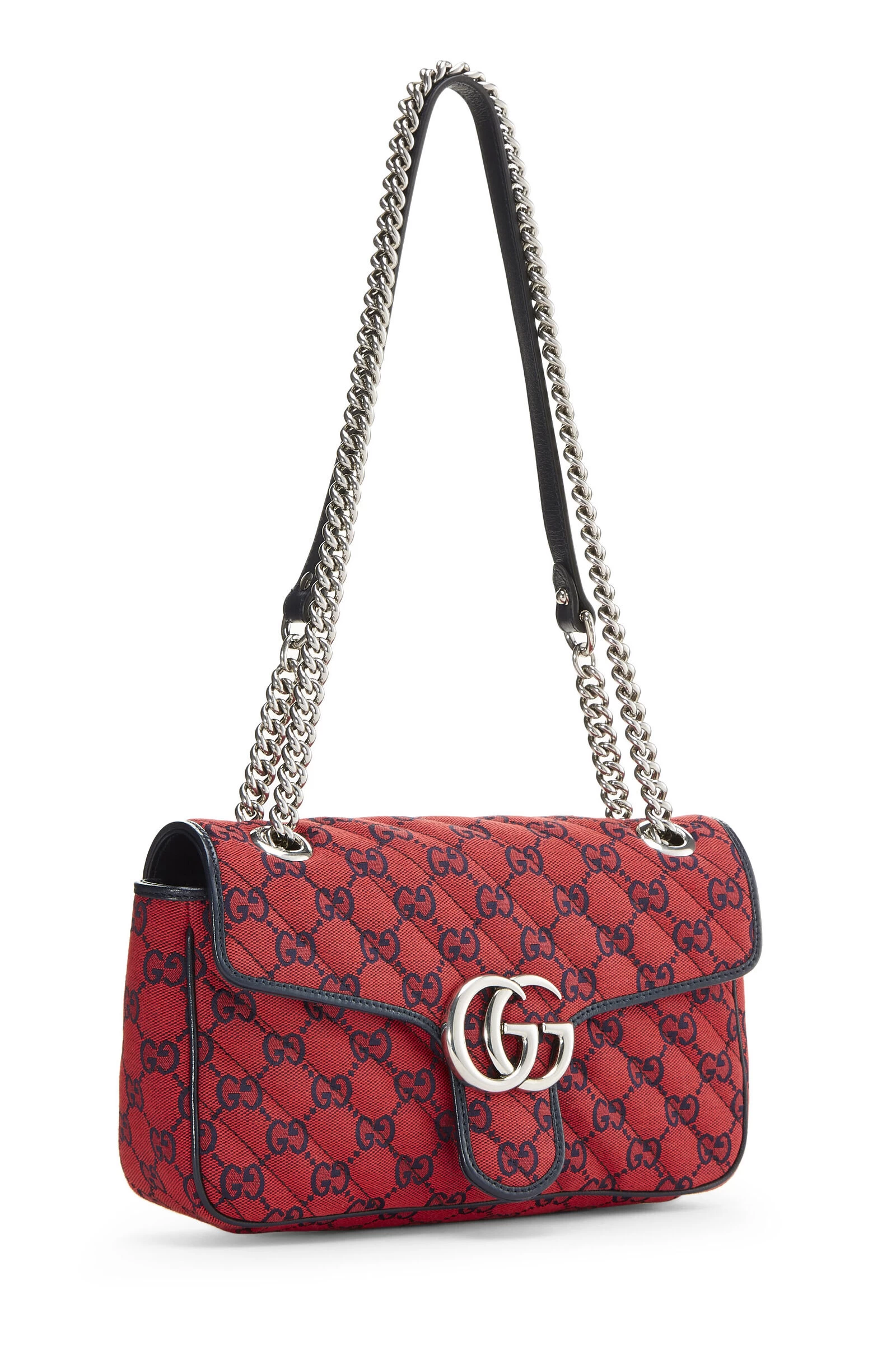 Gucci Red GG Canvas Marmont Shoulder Bag Small 2 Gucci Red GG Canvas Marmont Shoulder Bag Small - Image 2
