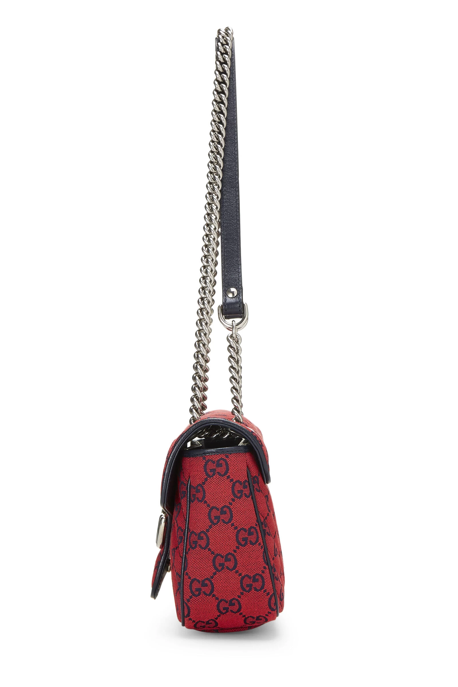 Gucci Red GG Canvas Marmont Shoulder Bag Small 3 Gucci Red GG Canvas Marmont Shoulder Bag Small - Image 3