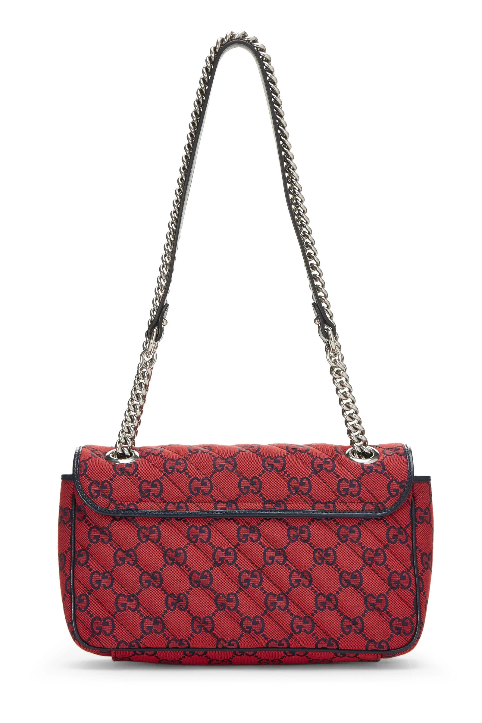 Gucci Red GG Canvas Marmont Shoulder Bag Small 4 Gucci Red GG Canvas Marmont Shoulder Bag Small - Image 4