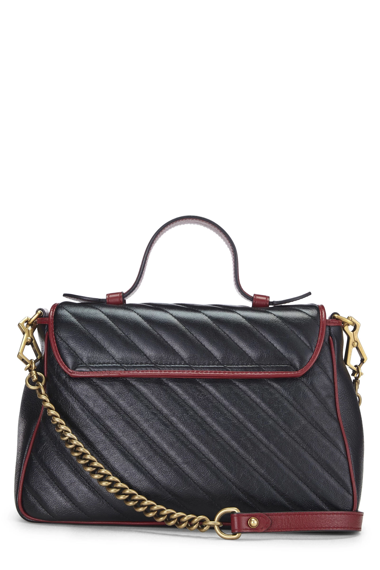 Gucci Black Leather GG Marmont Top Handle Bag 4 Gucci Black Leather GG Marmont Top Handle Bag - Image 4