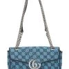 Gucci Blue GG Canvas Marmont Shoulder Bag Small
