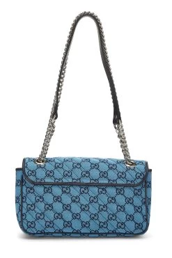 Gucci Blue GG Canvas Marmont Shoulder Bag Small 9 Gucci Blue GG Canvas Marmont Shoulder Bag Small -Fashion clothing QFBJWX1LBH023 4