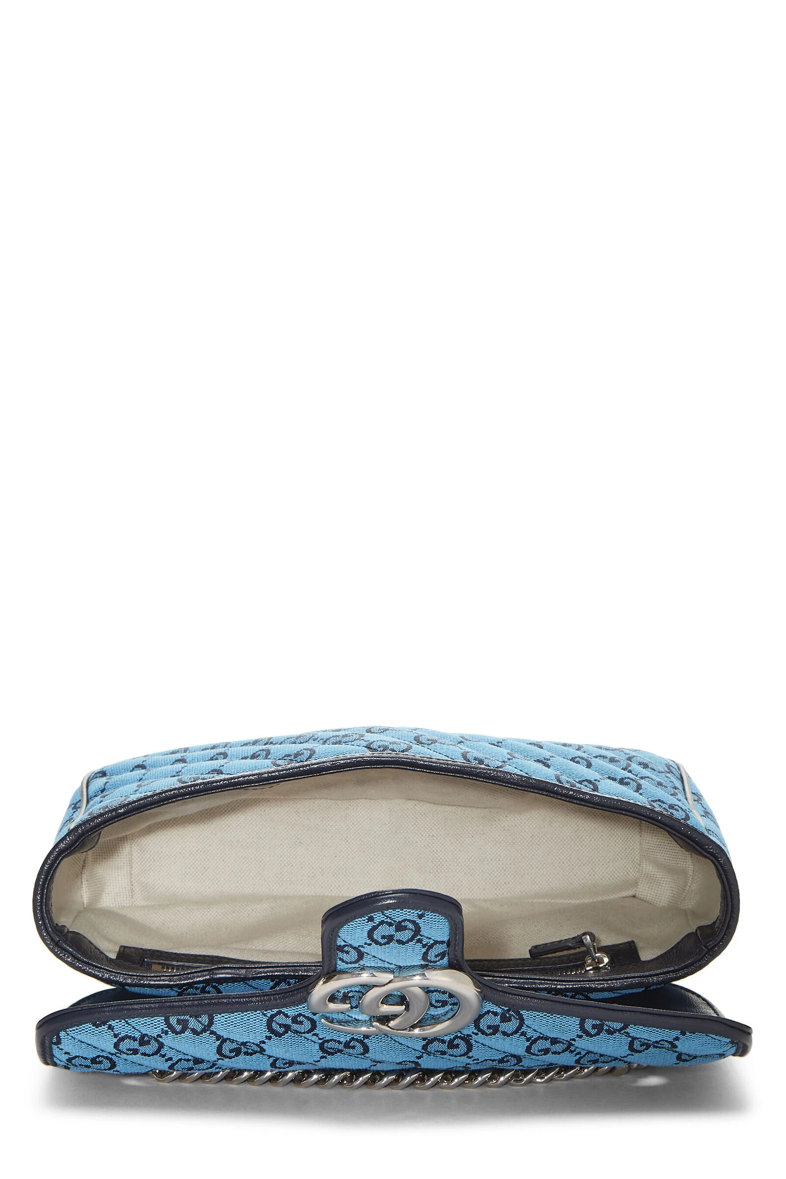 Gucci Blue GG Canvas Marmont Shoulder Bag Small 6 Gucci Blue GG Canvas Marmont Shoulder Bag Small - Image 6