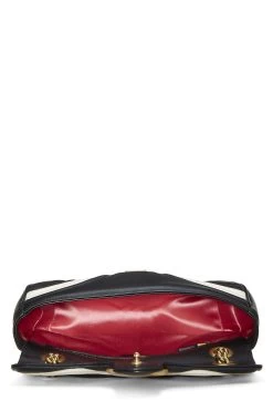 Gucci Black & White Leather GG Marmont Shoulder Bag Small -Fashion clothing QFBJWX1LWH012 6