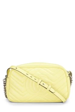 Gucci Yellow Leather GG Marmont Crossbody Small -Fashion clothing QFBJWX1LYH002 4