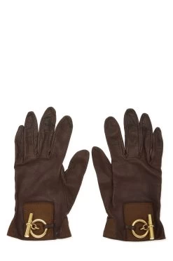 Hermès Brown Lambskin Gloves