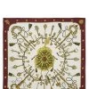 Hermès Burgundy & Multicolor 'Les Clés' Silk Scarf 90