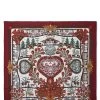 Hermès Burgundy & Multicolor 'Decoupages' Silk Scarf 90