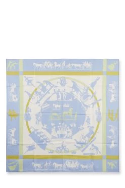 Hermès Blue & Multicolor 'Jeux D'Ombres' Silk Scarf 90