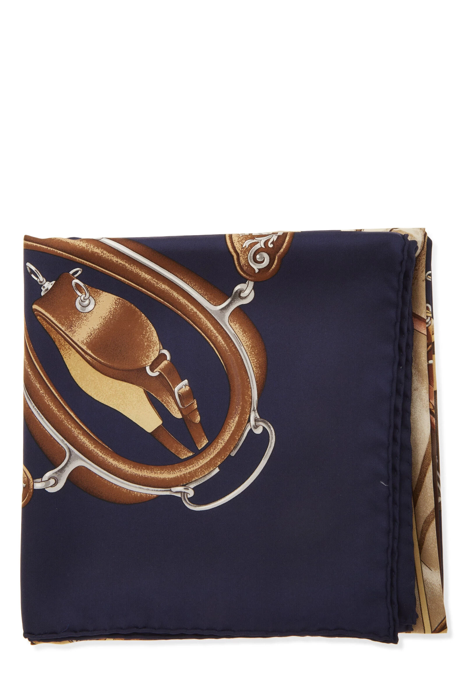 Hermès Navy & Multicolor 'Attelage En Arbalete' Silk Scarf 90 2 Hermès Navy & Multicolor 'Attelage En Arbalete' Silk Scarf 90 - Image 2