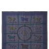 Hermès Navy & Multicolor 'Couvertures Et Tenues Du Jour' Silk Scarf 90