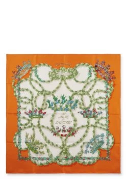 Hermès Orange & Multicolor 'Le Sacre Du Printemps' Silk Scarf 90