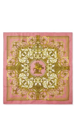 Hermès Pink & Multicolor 'Les Tuileries' Silk Scarf 90