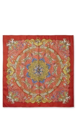 Hermès Pink & Multicolor 'Luna Park' Silk Scarf 90