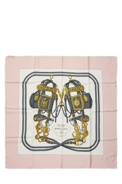 Hermès Pink & Multicolor 'Brides De Gala' Silk Scarf 90