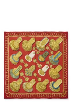 Hermès Multicolor 'Epaulettes De Gala' Silk Scarf 90