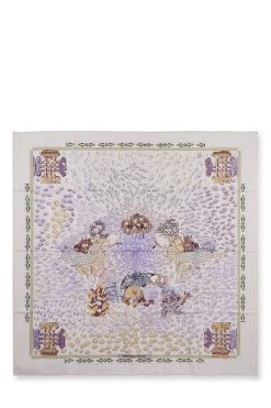 Hermès Purple 'Rencontre Oceane' Silk Scarf 90
