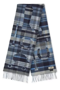 Hermès Blue Plaid Cashmere Scarf
