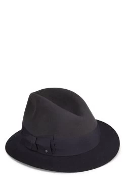 FENDI Charcoal & Black Felt Fedora -Fashion clothing QGA0MM4RKB002 3