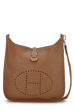 Hermès Kraft Brown Clemence Evelyne III PM