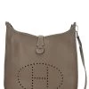 Hermès Taupe Grey Clemence Evelyne III GM