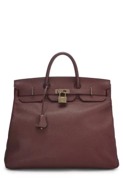 Hermès Rouge H Fjord Haut à Courroies "HAC" Birkin 45