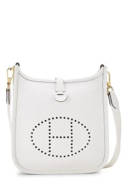 Hermès White Clemence Evelyne Amazone TPM