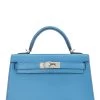 Hermès Blue Frida Chevre Kelly Sellier 20 Mini NM