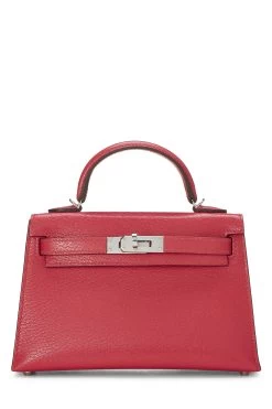Hermès Rose Mexico Chevre Kelly Sellier 20 Mini NM