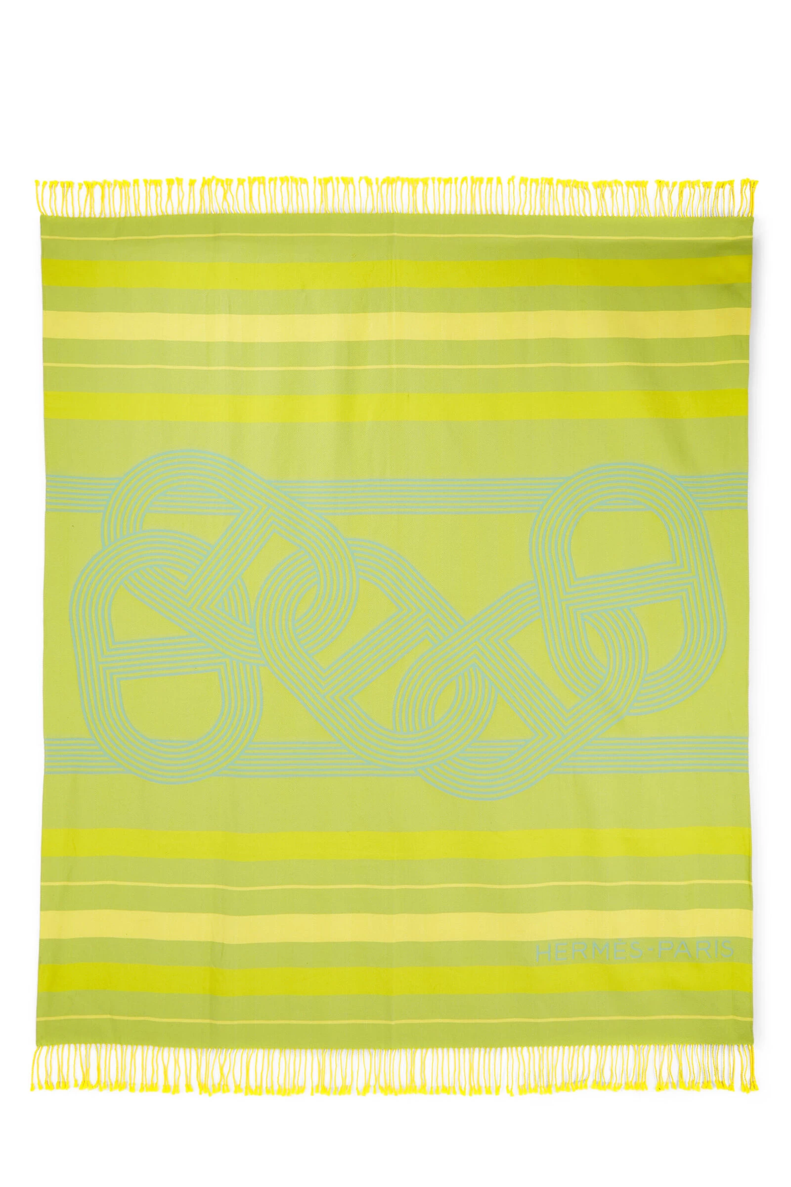 Hermès Green & Yellow Terry Cloth Yachting Beach Towel 1 Hermès Green & Yellow Terry Cloth Yachting Beach Towel