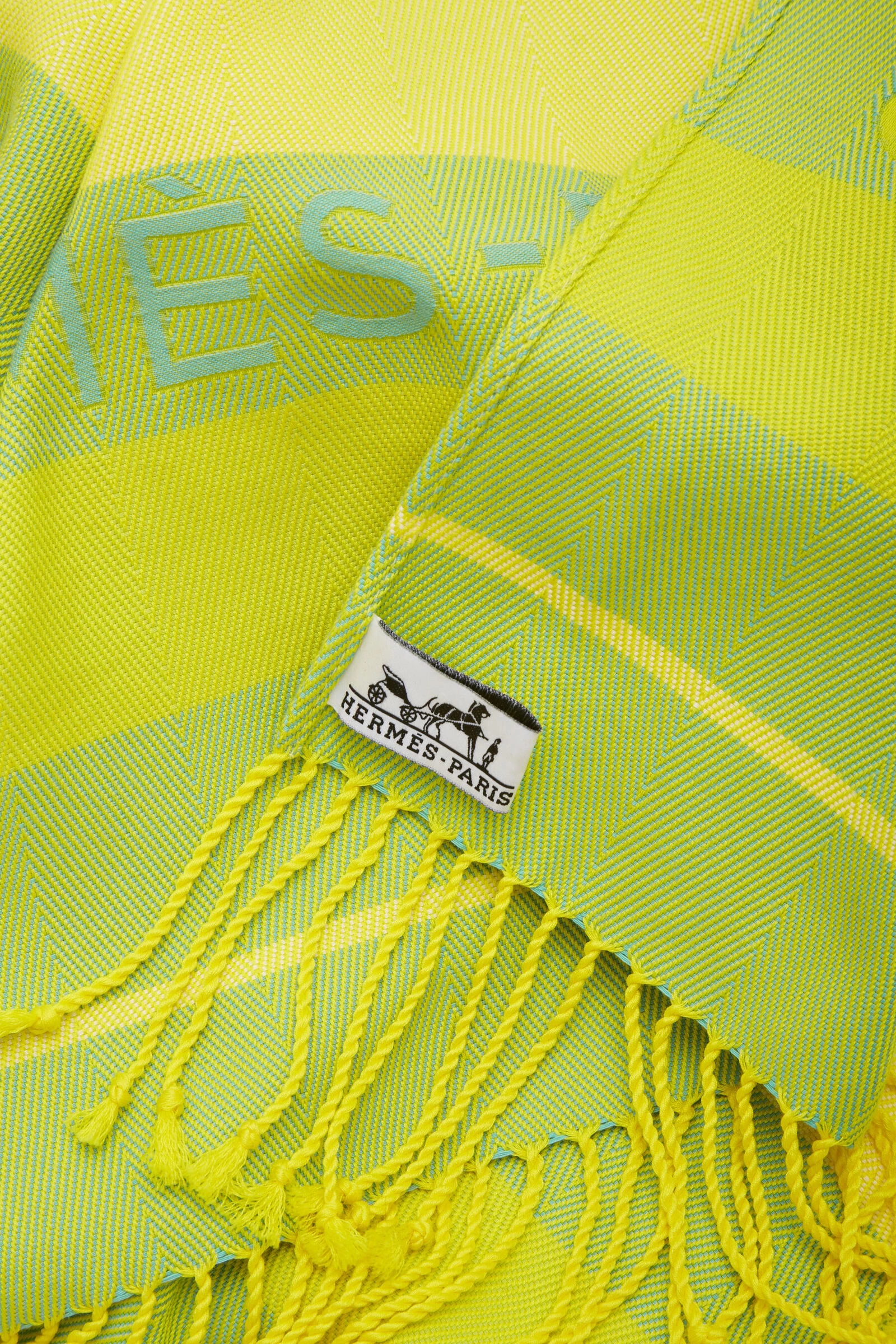 Hermès Green & Yellow Terry Cloth Yachting Beach Towel 2 Hermès Green & Yellow Terry Cloth Yachting Beach Towel - Image 2