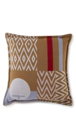 Hermès Camel & Multicolor Wool Enigmatic Pillow