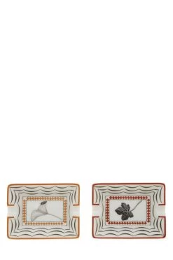 Hermès White Porcelain Ashtray Set Mini
