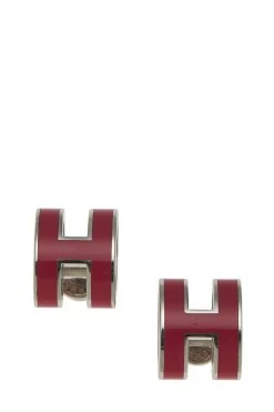 Hermès Silver & Pink "Pop H" Earrings