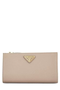 Prada Pink Saffiano Continental Wallet
