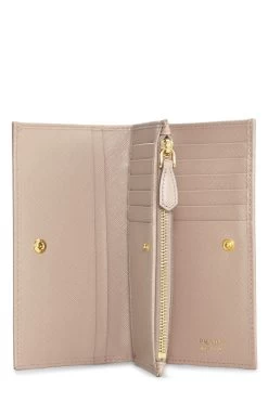 Prada Pink Saffiano Continental Wallet 7 Prada Pink Saffiano Continental Wallet -Fashion clothing QNA05G3RPB053 4