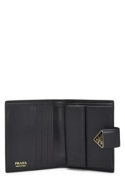 Prada Black Saffiano Compact Wallet -Fashion clothing QNA08S3RKB068 6