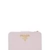 Prada Pink Saffiano Snap Compact Wallet
