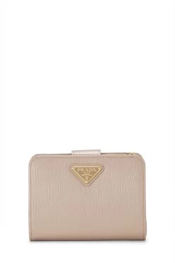 Prada Pink Vitello Move Compact Wallet