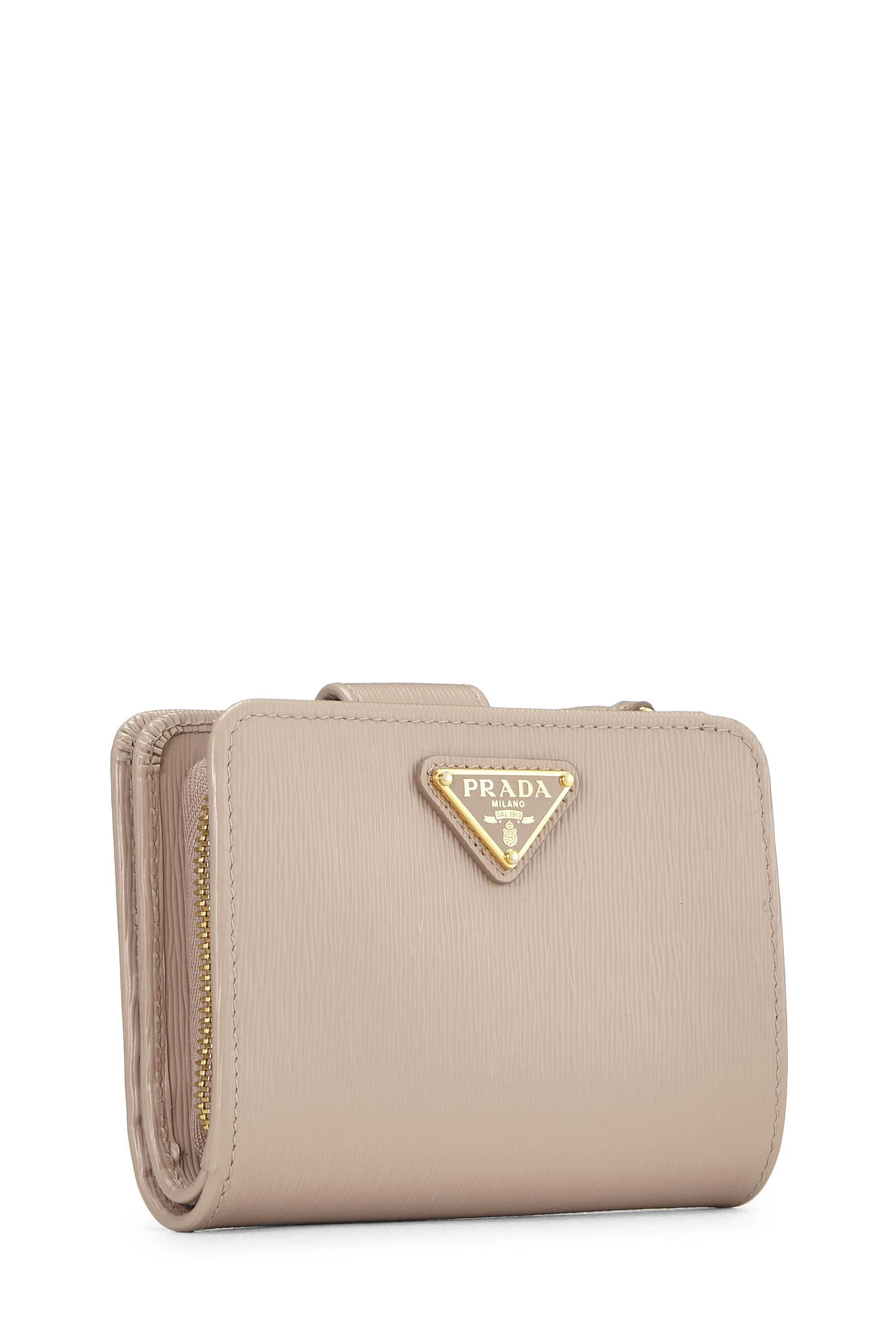 Prada Beige Vitello Move Leather Compact Wallet 2 Prada Beige Vitello Move Leather Compact Wallet - Image 2