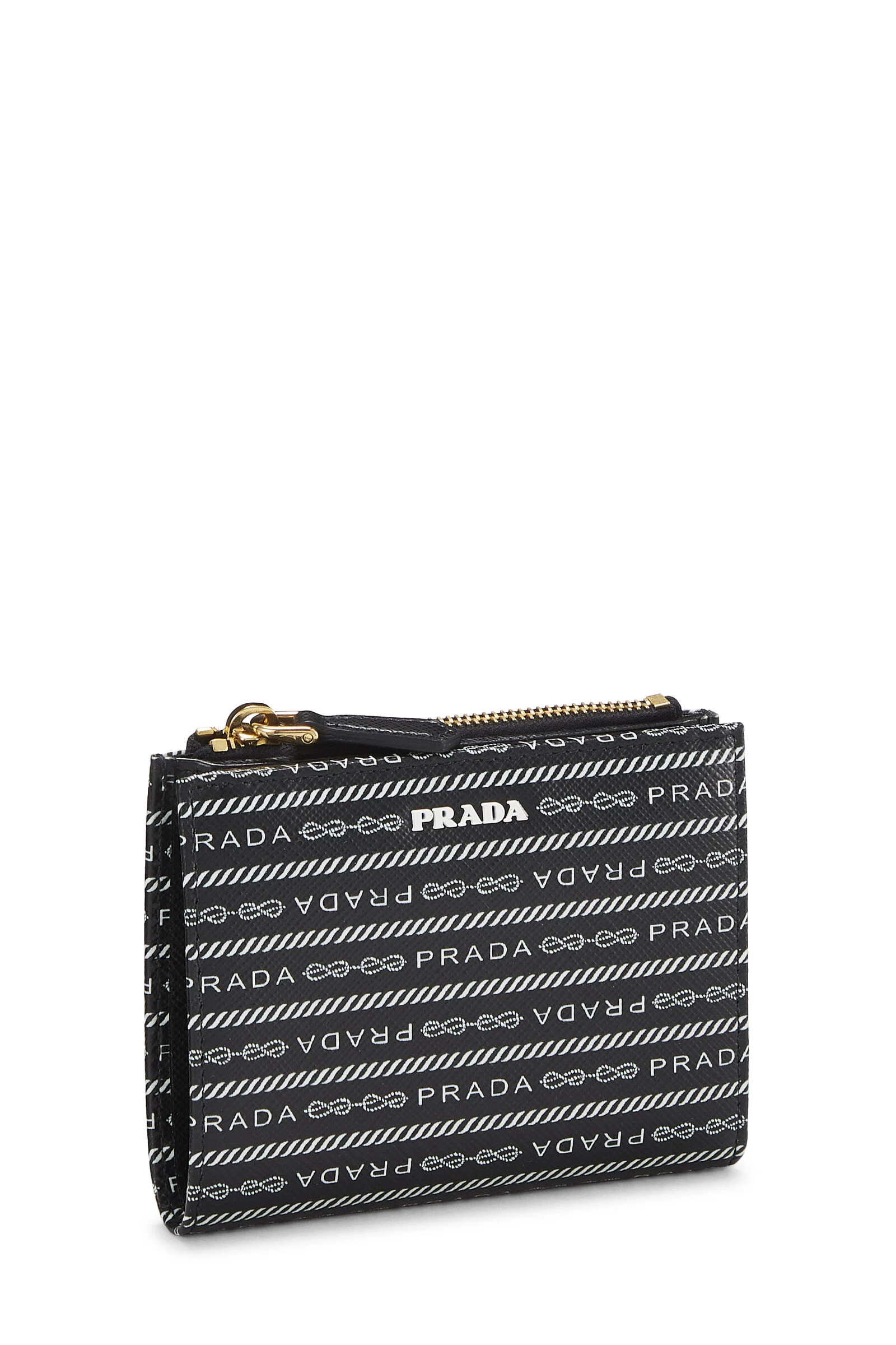 Prada Black Saffiano Logo Compact Wallet Small 2 Prada Black Saffiano Logo Compact Wallet Small - Image 2
