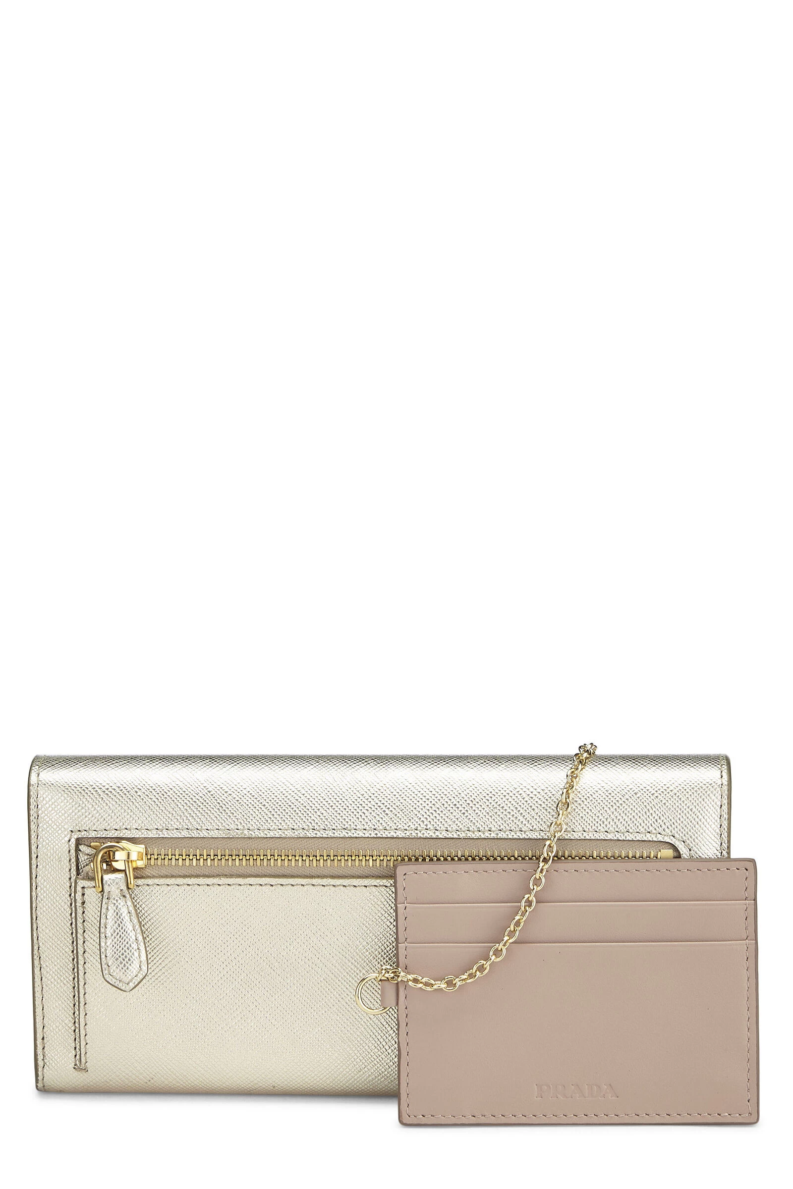 Prada Gold Saffiano Continental Wallet 3 Prada Gold Saffiano Continental Wallet - Image 3